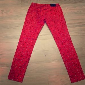 Super cute red printed BCBGeneration Skinny jeans